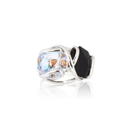 Andrea Marazzini - Bague cristal Swarovski Octagon AB Double cristal