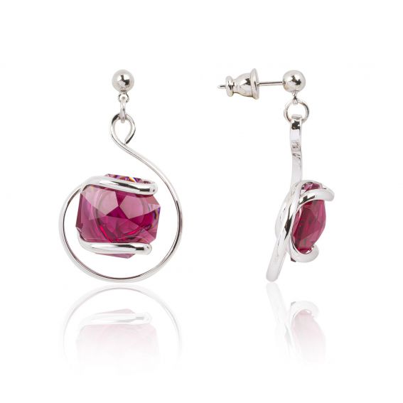 Boucles d'oreilles Andrea Marazzini - Cristal Swarovski Octagon Red