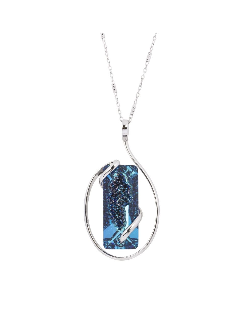 ovale Swarovski munt kristal ketting