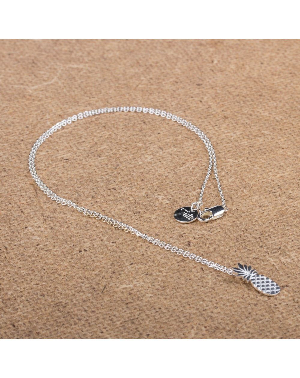 Collier 7bis petit ananas argenté