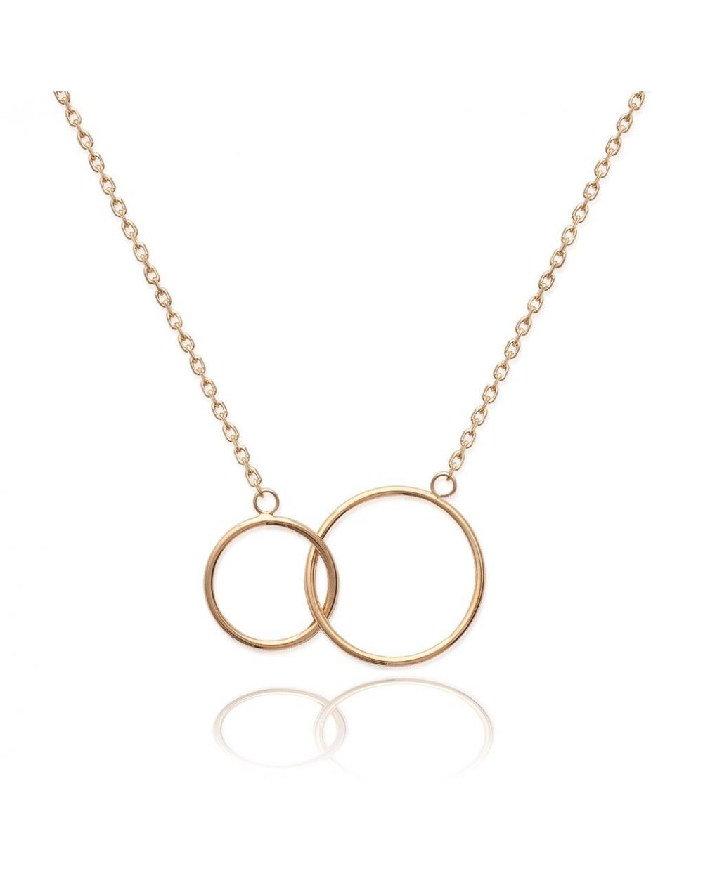 Collier double cercle doré - Bijoux plaqué or 18k - Collier 2 ronds