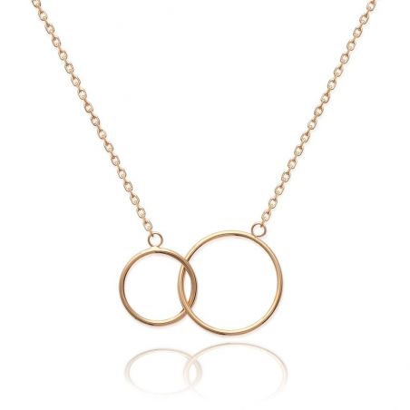 Collier double cercle doré - Bijoux plaqué or 18k - Collier 2 ronds