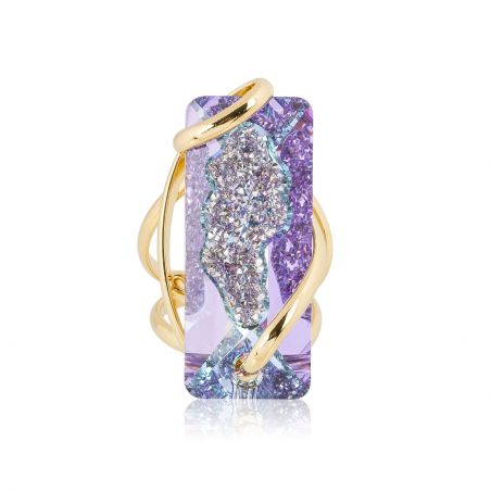 Andrea Marazzini - Bague cristal SwarovskiBig Moondust Vitral Light doré