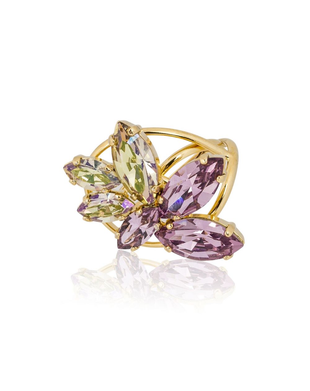 Andrea Marazzini - Bague Cristal Swarovski  Navette doré