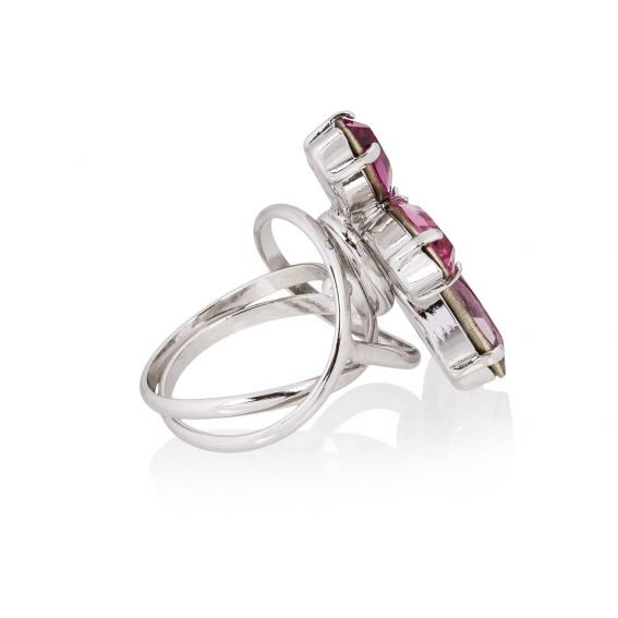 Andrea Marazzini - Bague Cristal Swarovski  Navette Rose