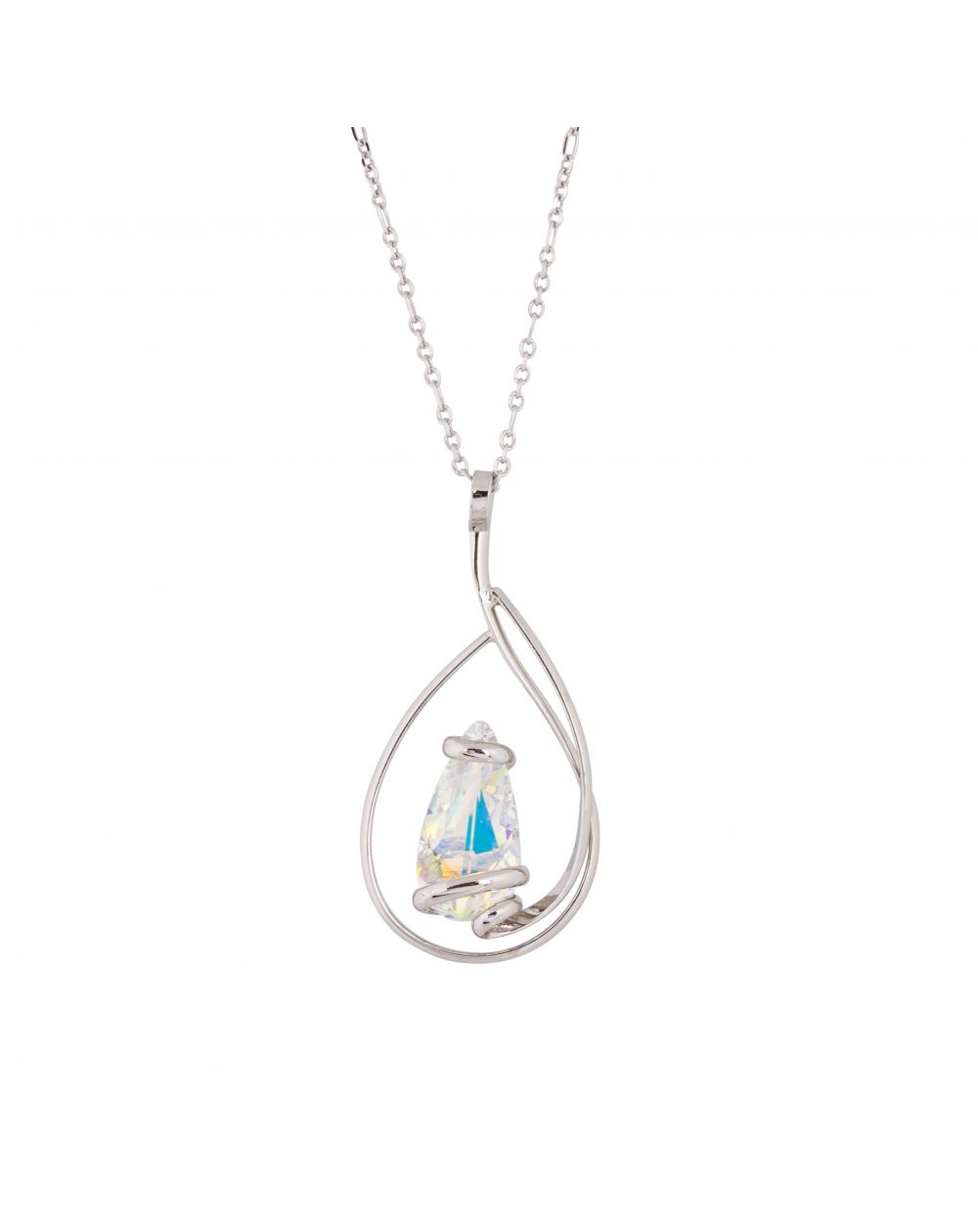 ovale Swarovski munt kristal ketting