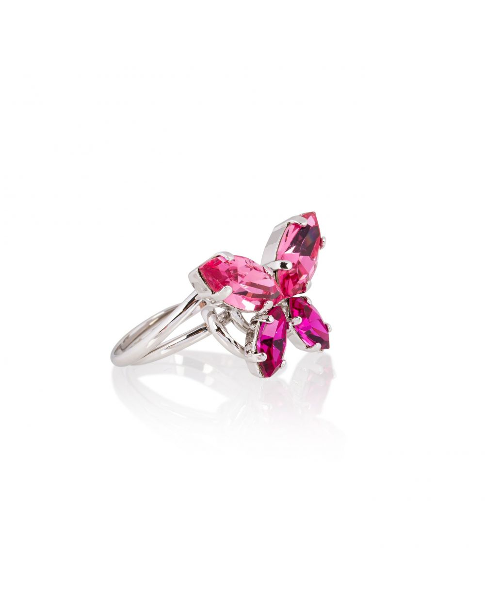 Andrea Marazzini - Bague Cristal Swarovski Navette Fuchsia Papillon