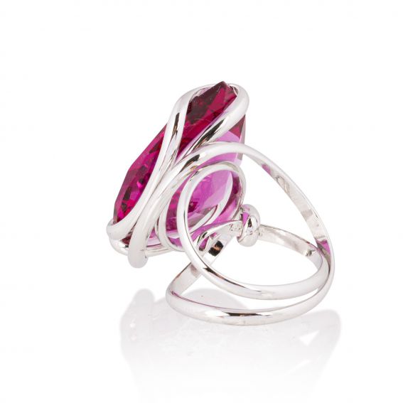 Andrea Marazzini - Bague Cristal Swarovski New Drop Fuchsia