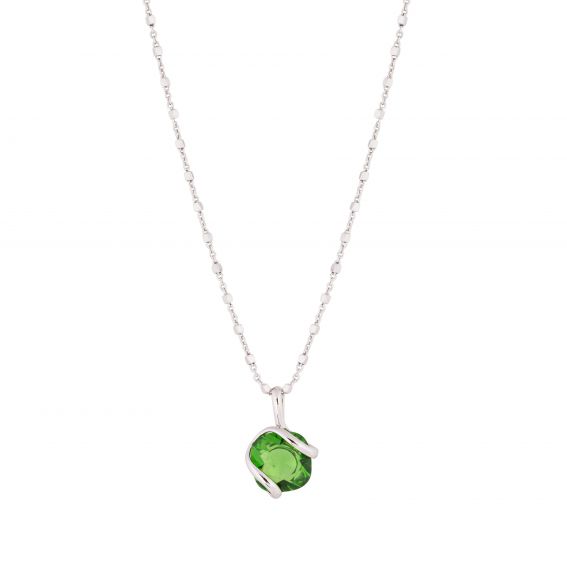 oval Swarovski mint crystal necklace