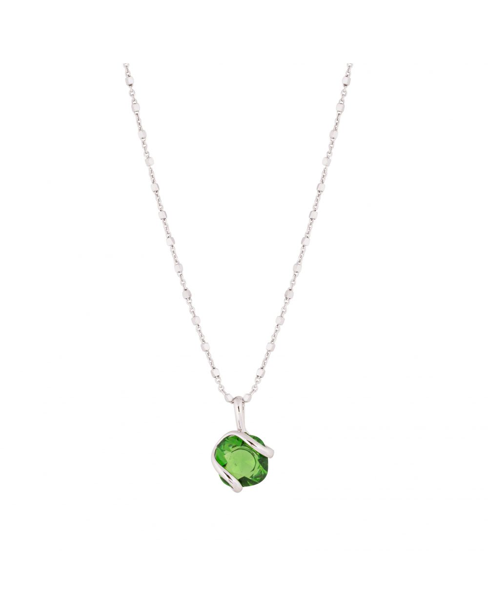 oval Swarovski mint crystal necklace