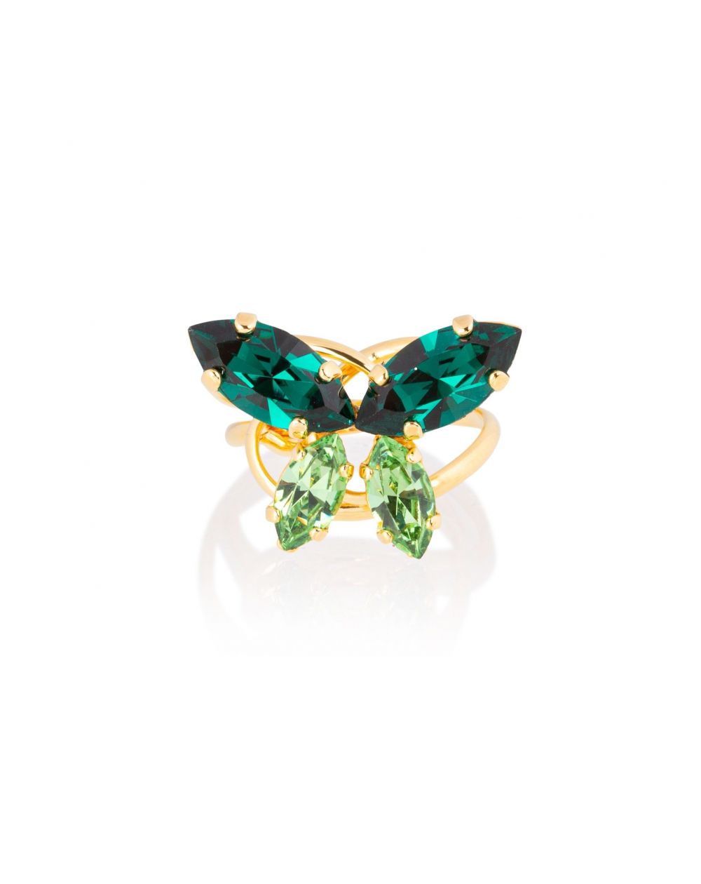 Andrea Marazzini - Bague cristal Swarovski Navette Emerald Papillon