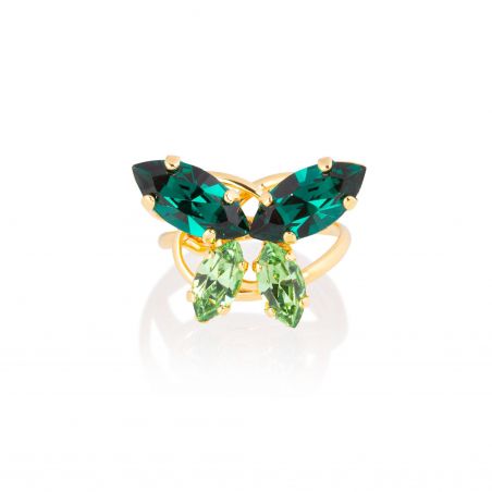 Andrea Marazzini - Bague cristal Swarovski Navette Emerald Papillon