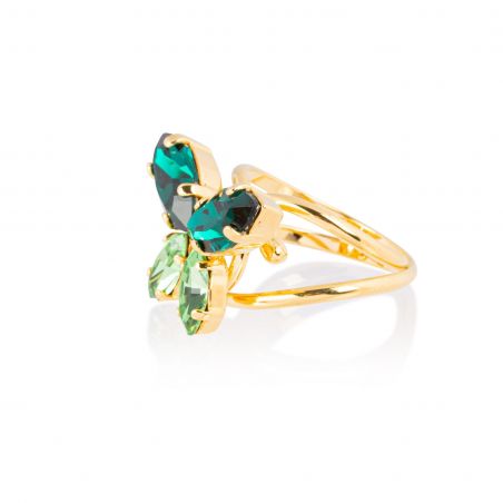 Andrea Marazzini - Bague cristal Swarovski Navette Emerald Papillon