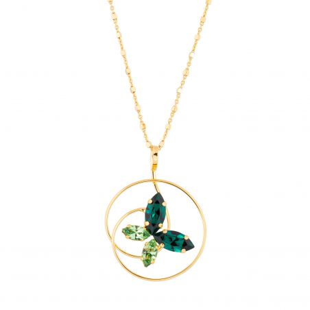 Collier Andrea Marazzini, pierre Swarovski Navette Emerald Papillon