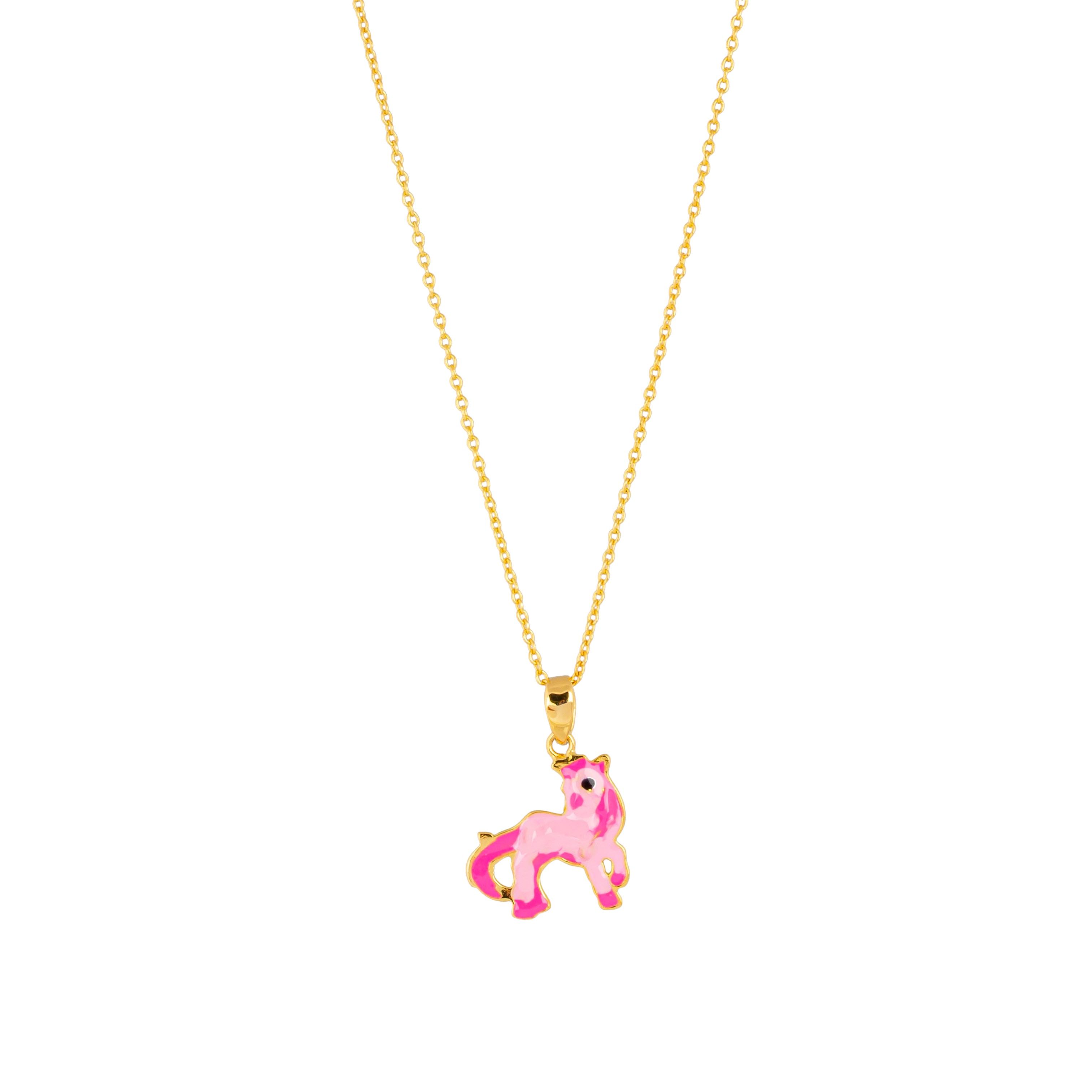 Unicorn necklace rose on sale gold