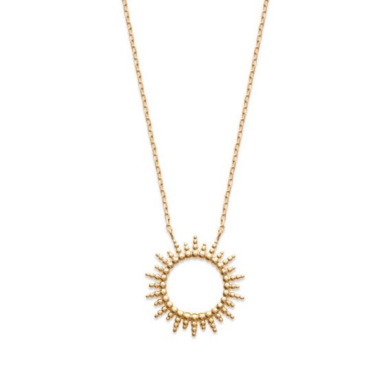 Golden sun disc necklace