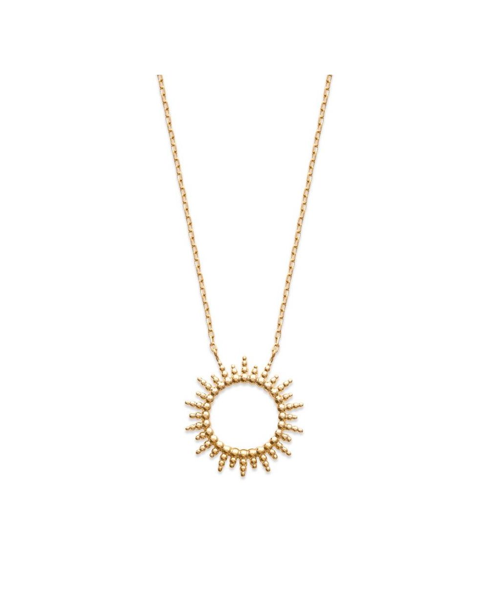 Golden sun disc necklace