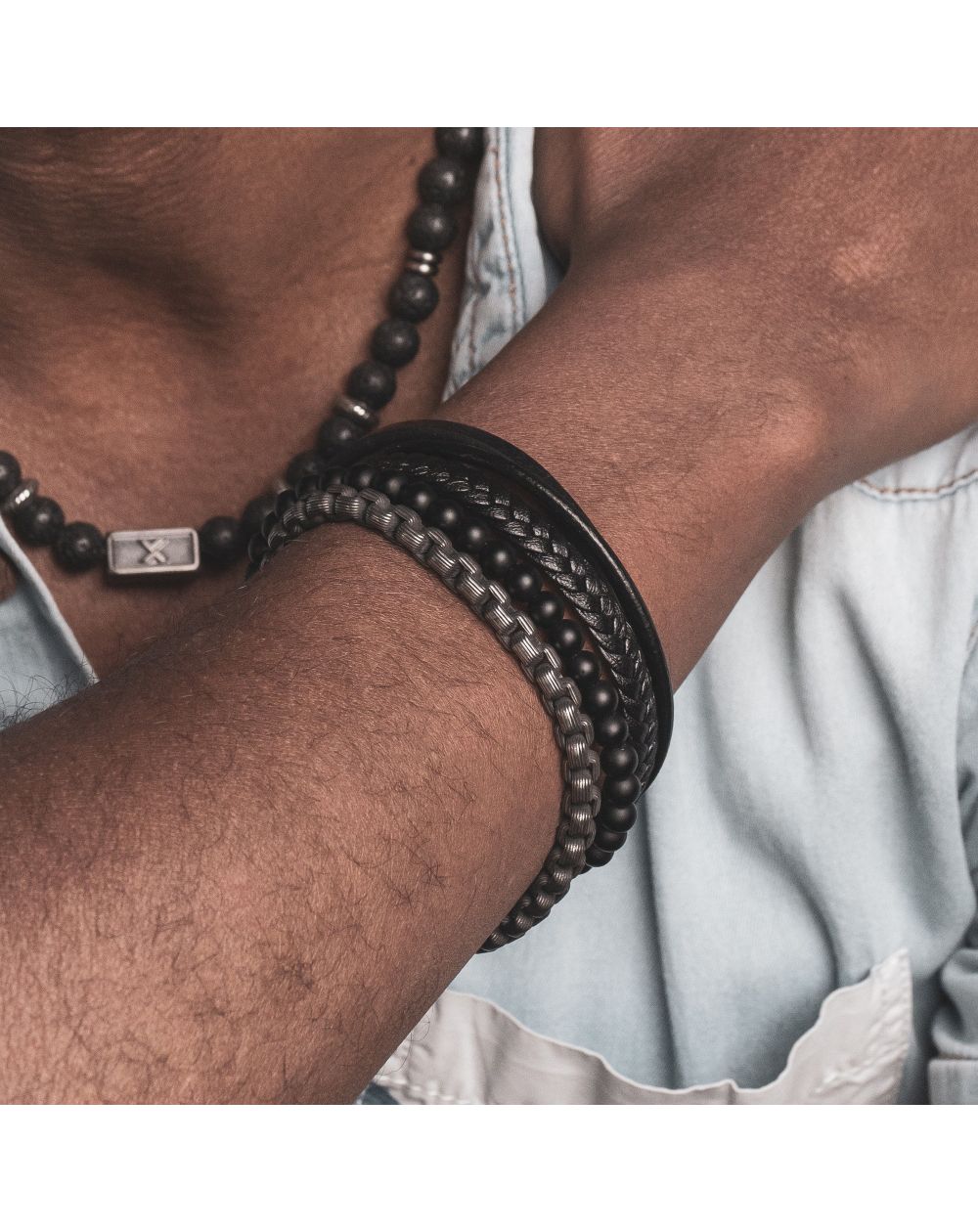 Bracelet iXXXi Bracelet Calvin noir | Bijoux de la marque iXXXi