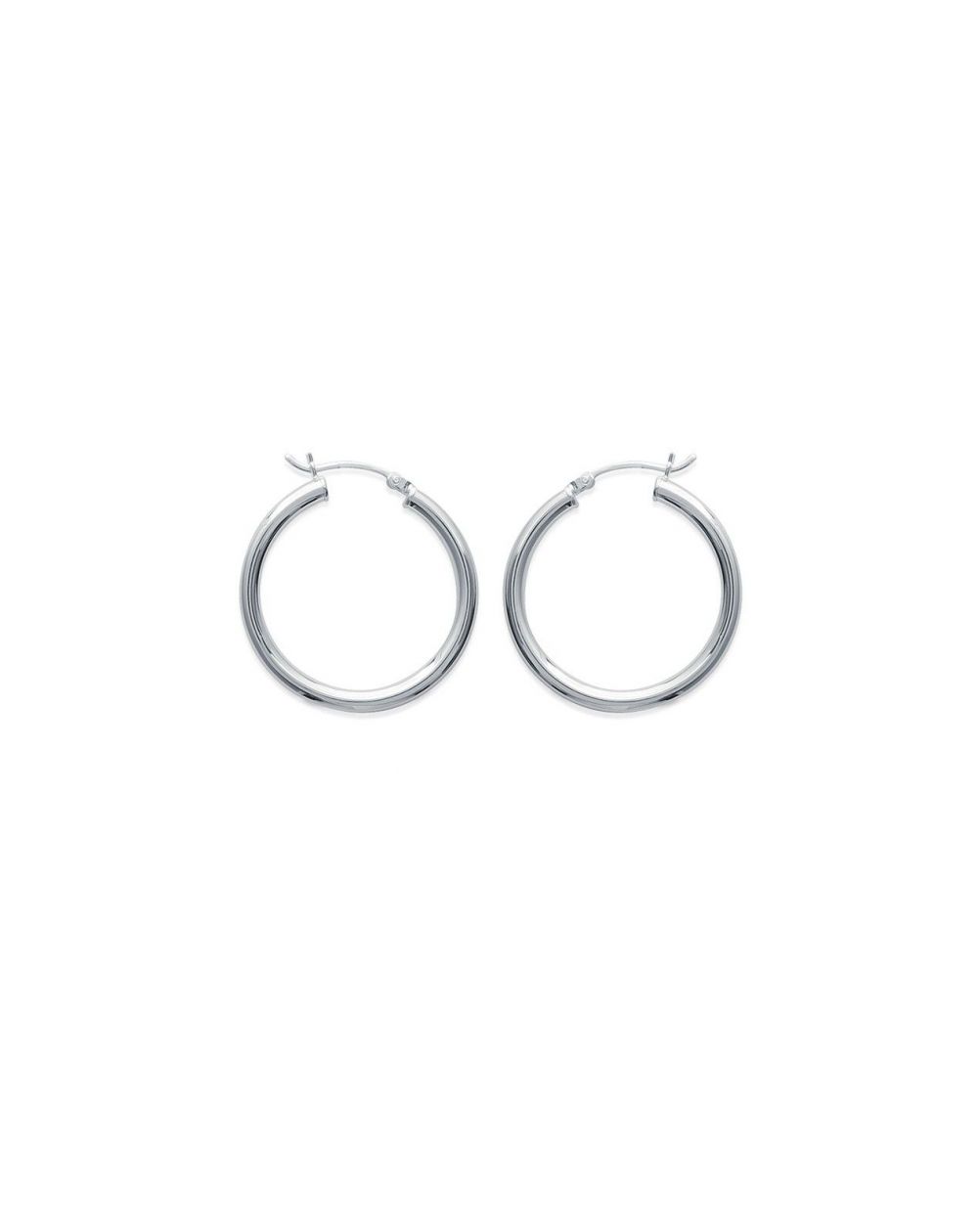 Créoles argent 925 3mm - Boucles d'oreilles en argent