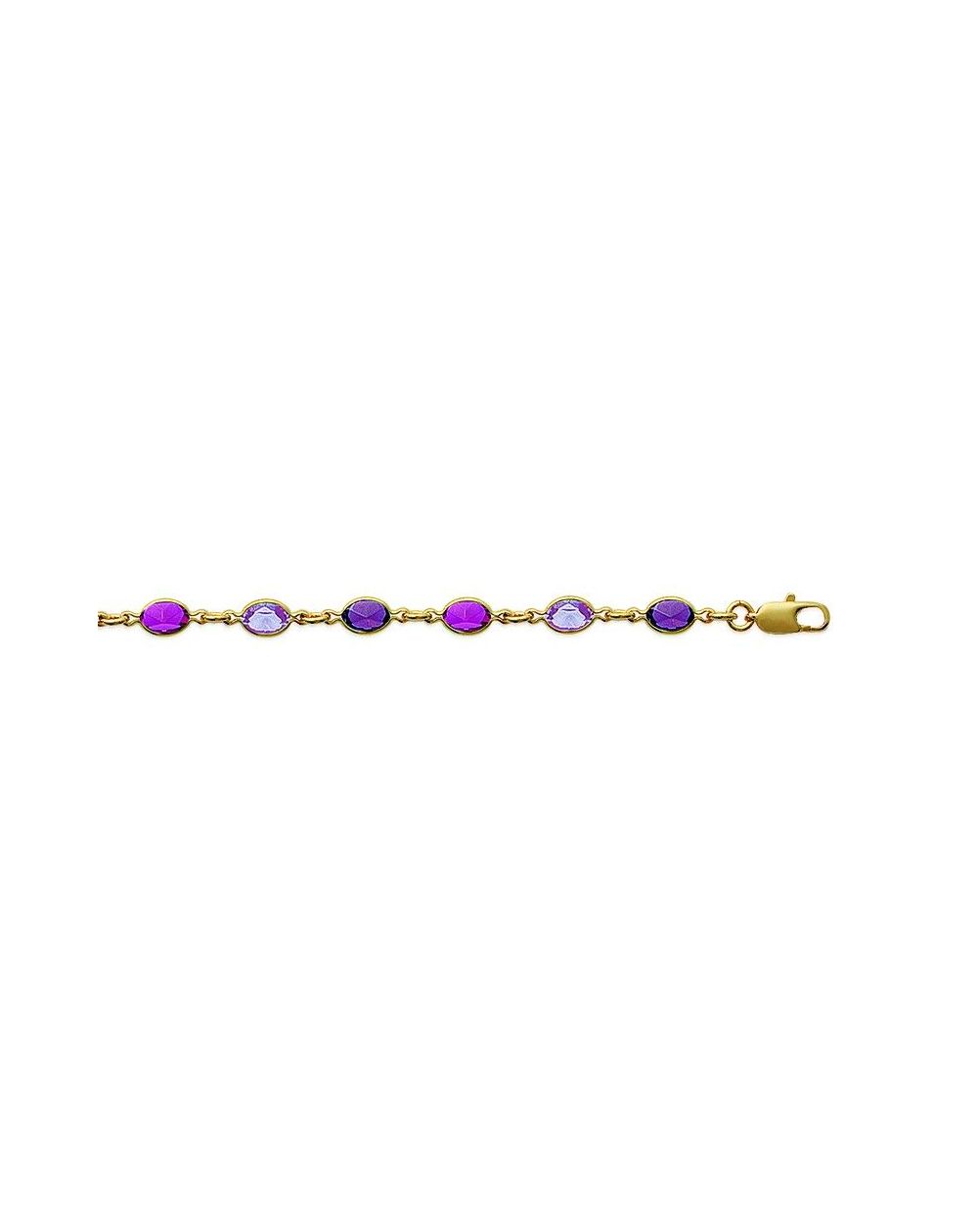 Bracelet pl-or 750 3mic cristal