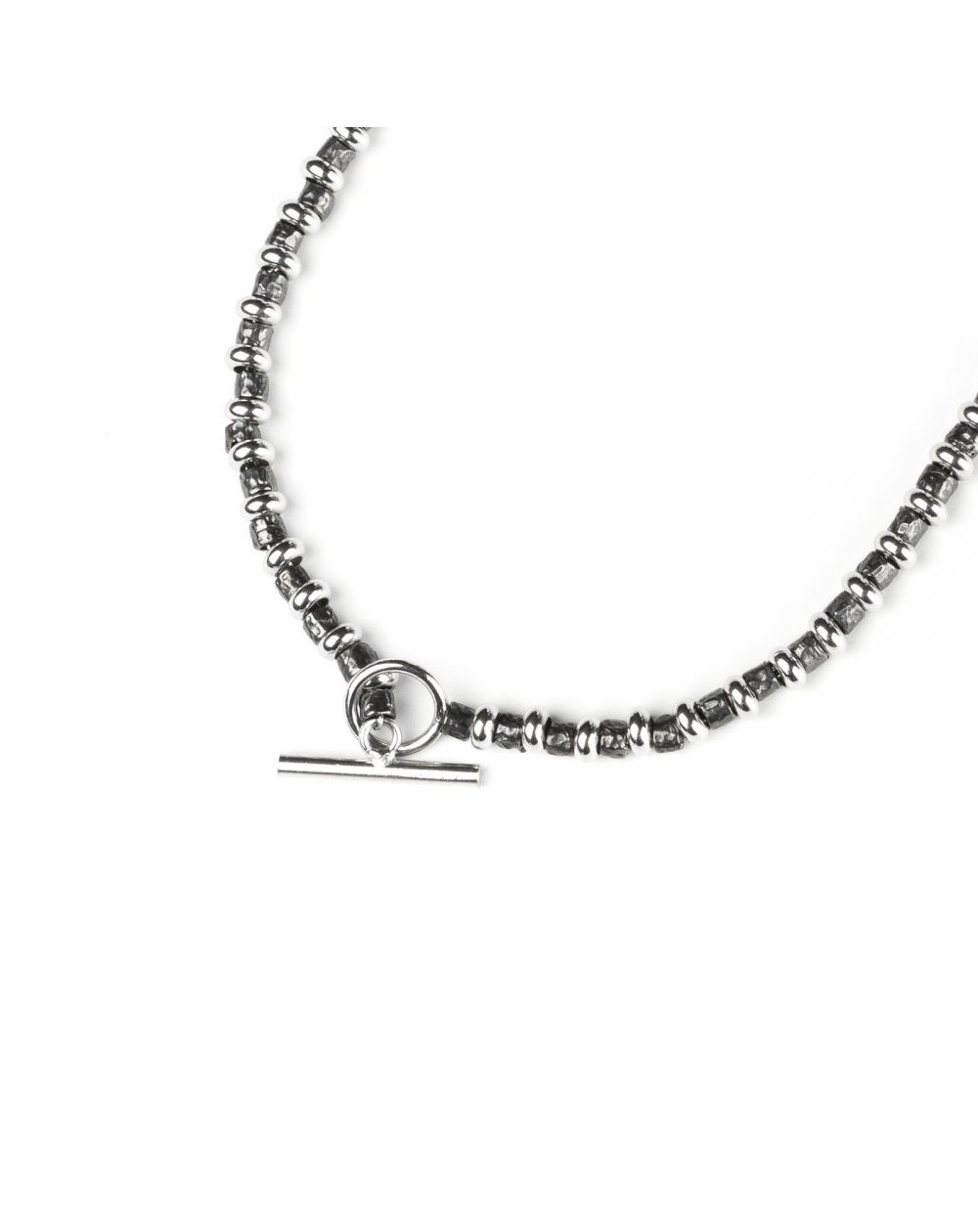 Collier boules et cylindres en argent 925