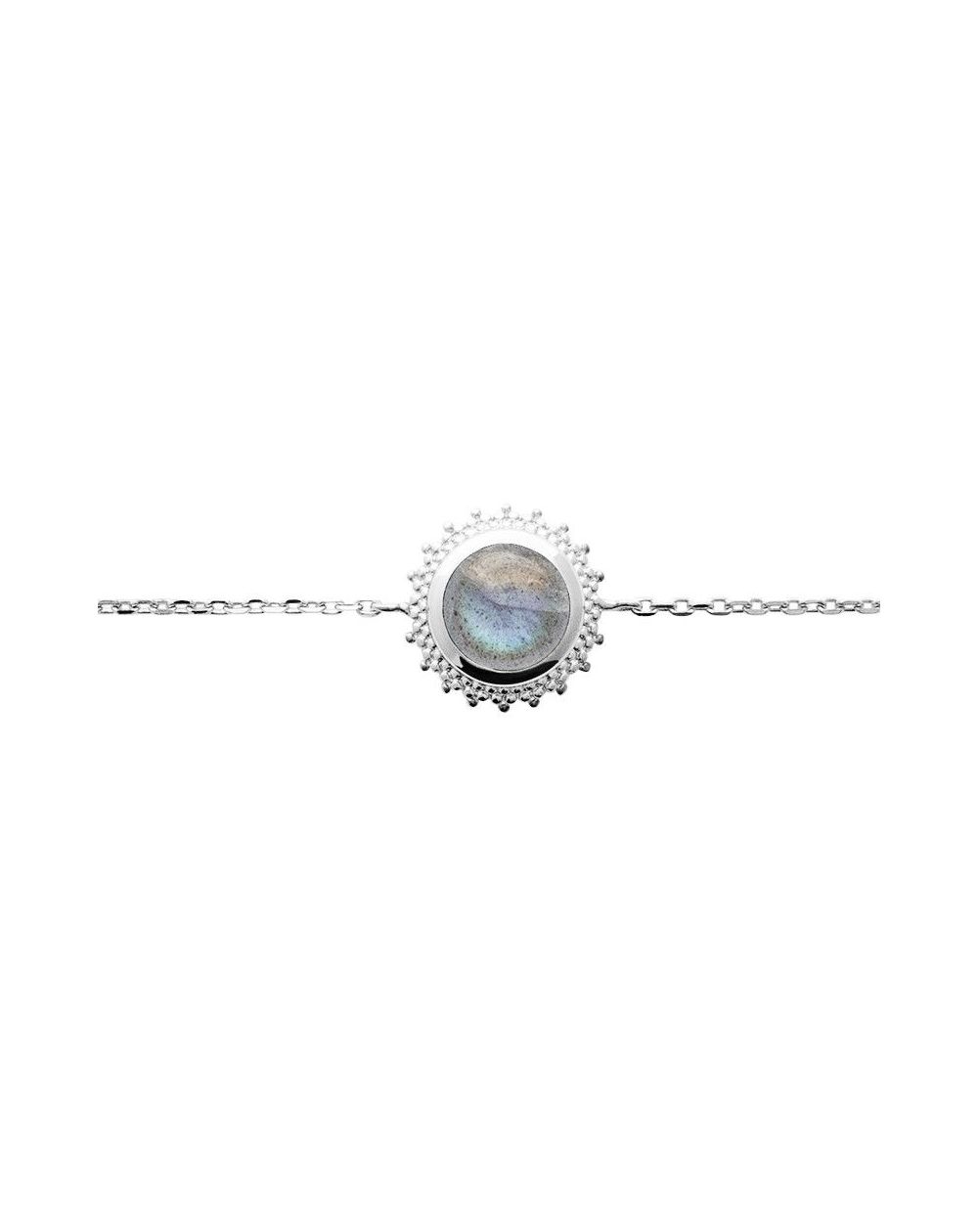 Bracelet argent 925 rhodie labradorite