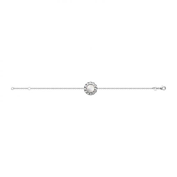 Bracelet argent 925 rhodie nacre