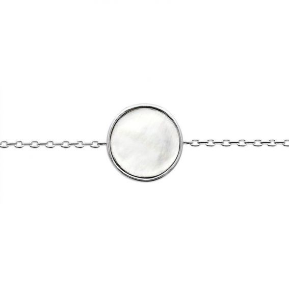 Bracelet argent 925 rhodie nacre