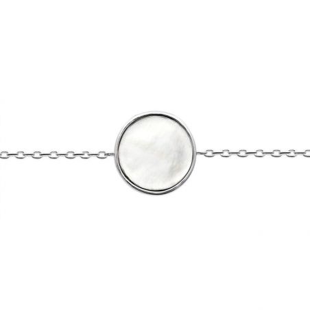 Bracelet argent 925 rhodie nacre