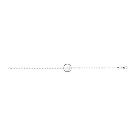 Bracelet argent 925 rhodie nacre