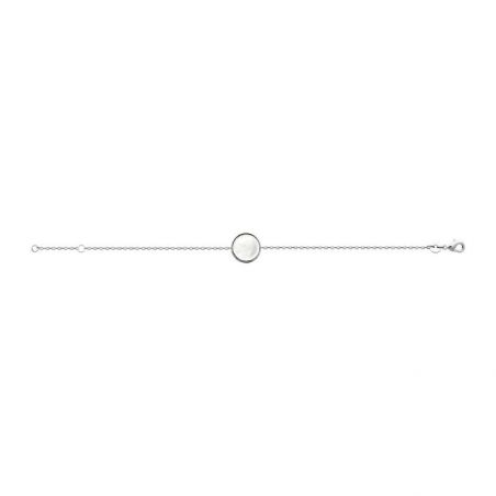 Bracelet argent 925 rhodie nacre