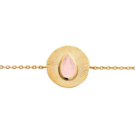 Bracelet pl-or 750 3mic quartz rose