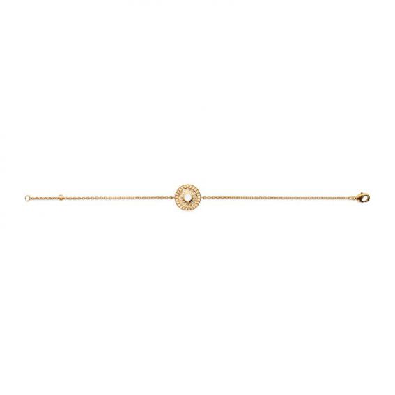 Bracelet pl-or 750 3mic pierre de lune