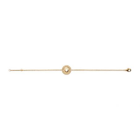 Bracelet pl-or 750 3mic pierre de lune