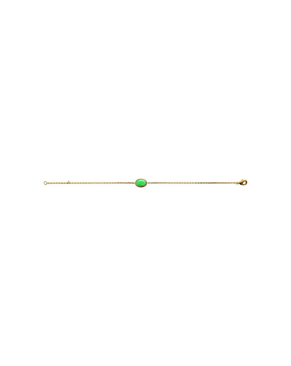 Bracelet pl-or 750 3mic aventurine