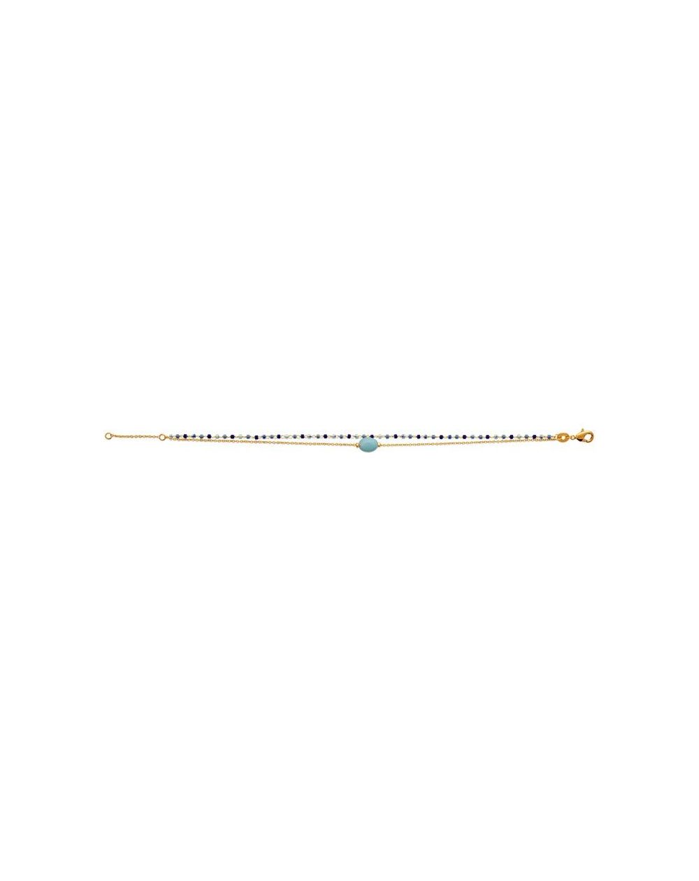 Bracelet pl-or 750 3mic amazonite