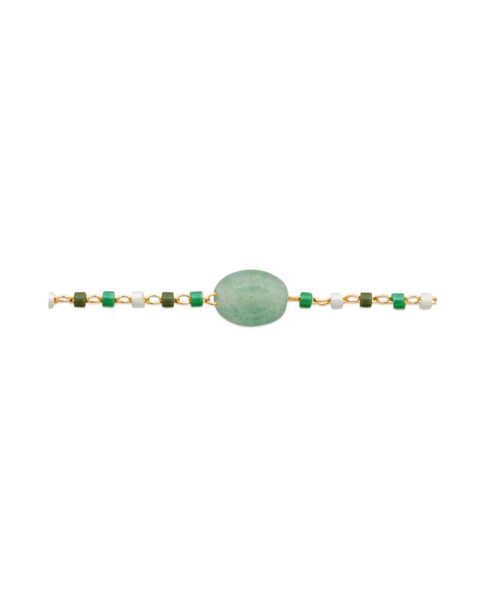 Bracelet pl-or 750 3mic quartzite vert