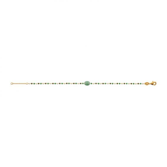 Bracelet pl-or 750 3mic quartzite vert