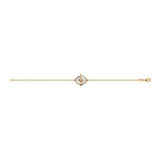 Bracelet pl-or 750 3mic nacre