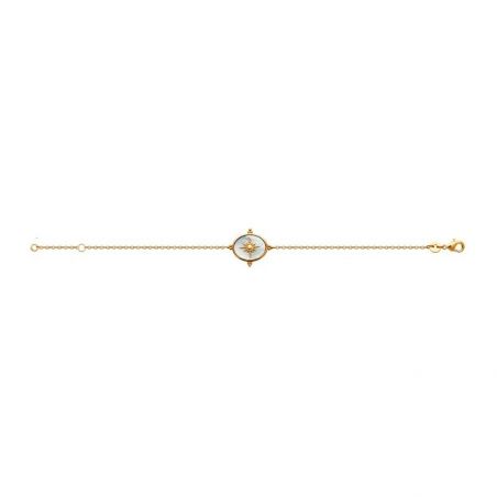 Bracelet pl-or 750 3mic nacre