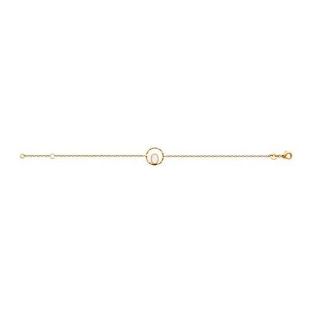 Bracelet pl-or 750 3mic pierre de lune