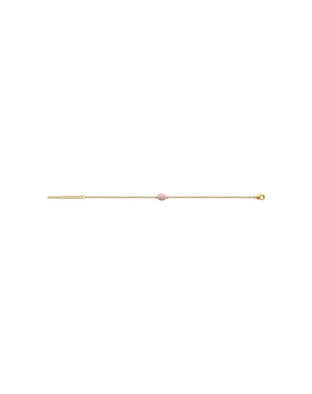 Bracelet pl-or 750 3mic quartz rose