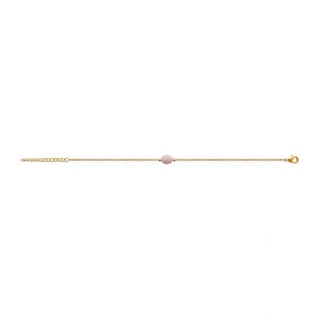 Bracelet pl-or 750 3mic quartz rose