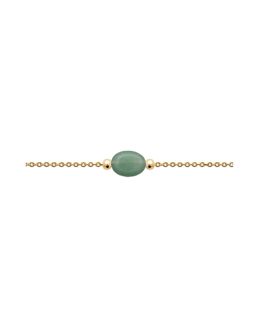 Bracelet pl-or 750 3mic quartzite vert