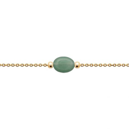 Bracelet pl-or 750 3mic quartzite vert