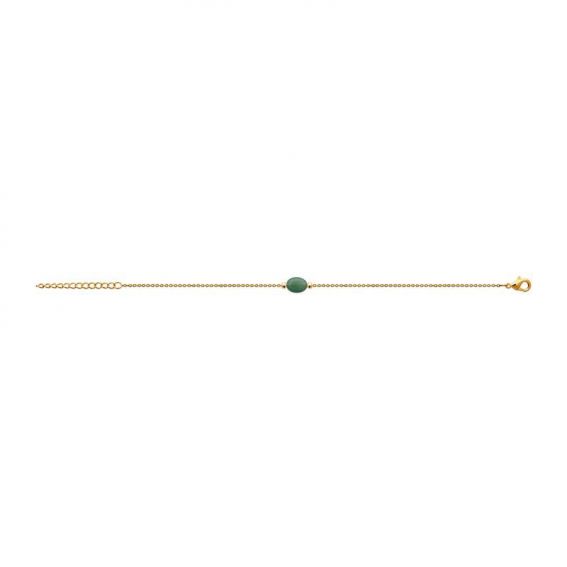 Bracelet pl-or 750 3mic quartzite vert