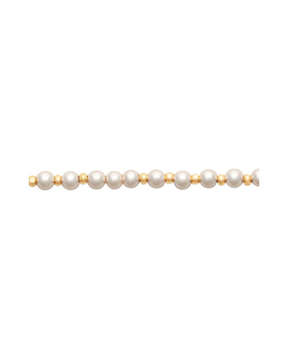 Bracelet pl-or 750 3mic perles imit