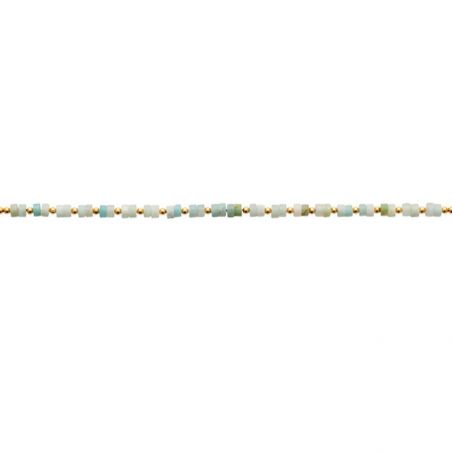 Bracelet pl-or 750 3mic amazonite