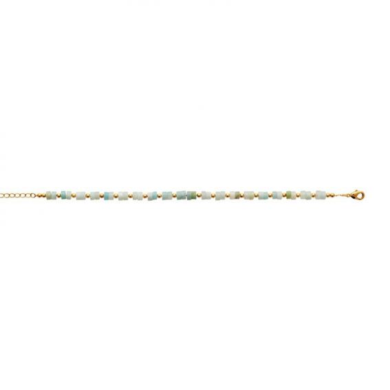 Bracelet pl-or 750 3mic amazonite