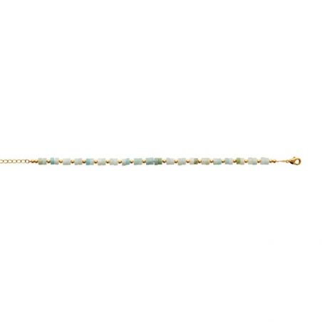 Bracelet pl-or 750 3mic amazonite